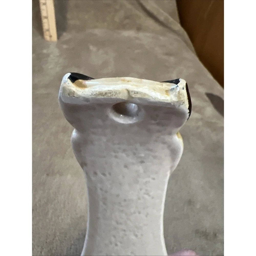 Vintage Owl‎ Ceramic Spoon Rest Otagiri Beige Brown Black Hanging Tabletop